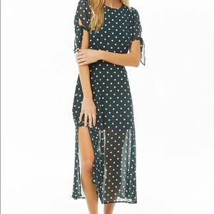 forever 21 green polka dot dress